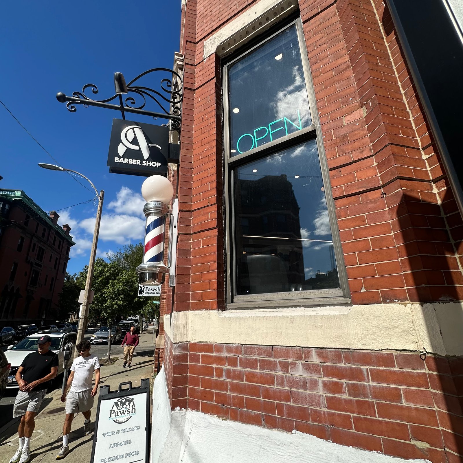 ANFA Barber Shop exterior in Back Bay