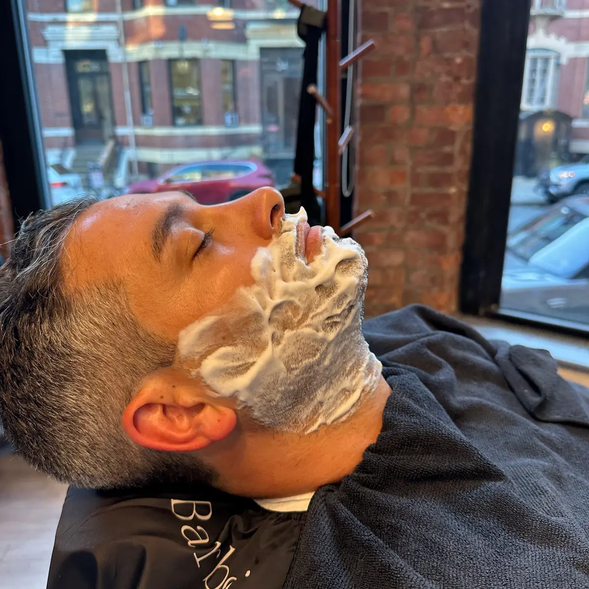 Hot towel shave finish