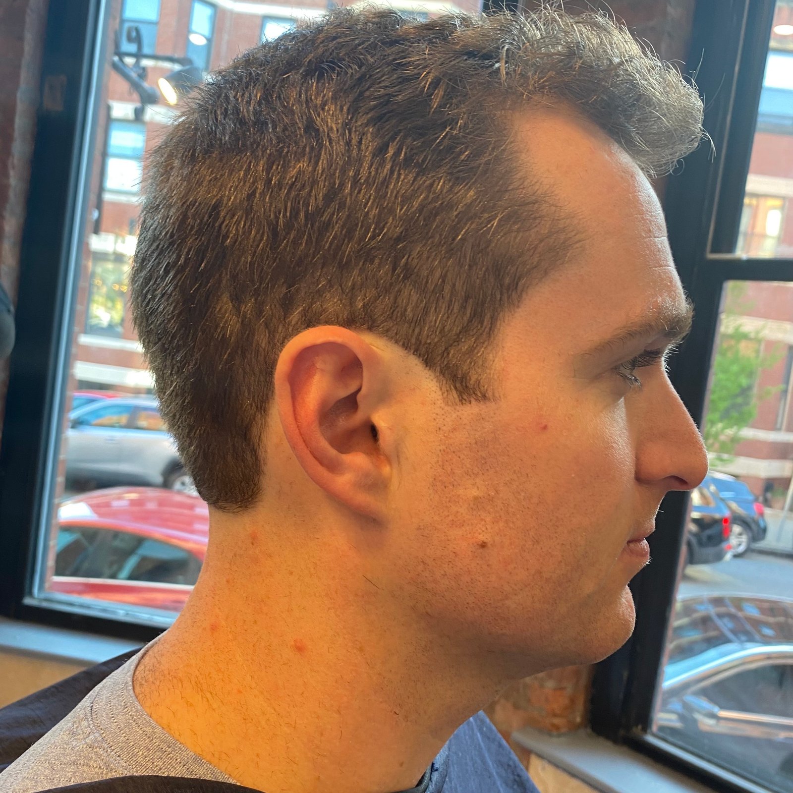 Buzz cut with clean edges